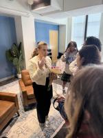 Carrissa Dowdy speaks to the Young Women’s Leadership Academy (YWLA) Girls Excelling in Math and Science (GEMS) group as part of their Women’s Empowerment Series